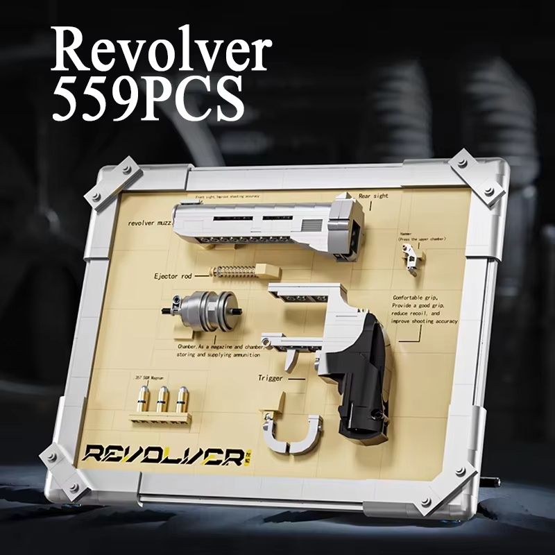 Model Kit Revolver - Blocos de Montagem de Revólver Mecânico