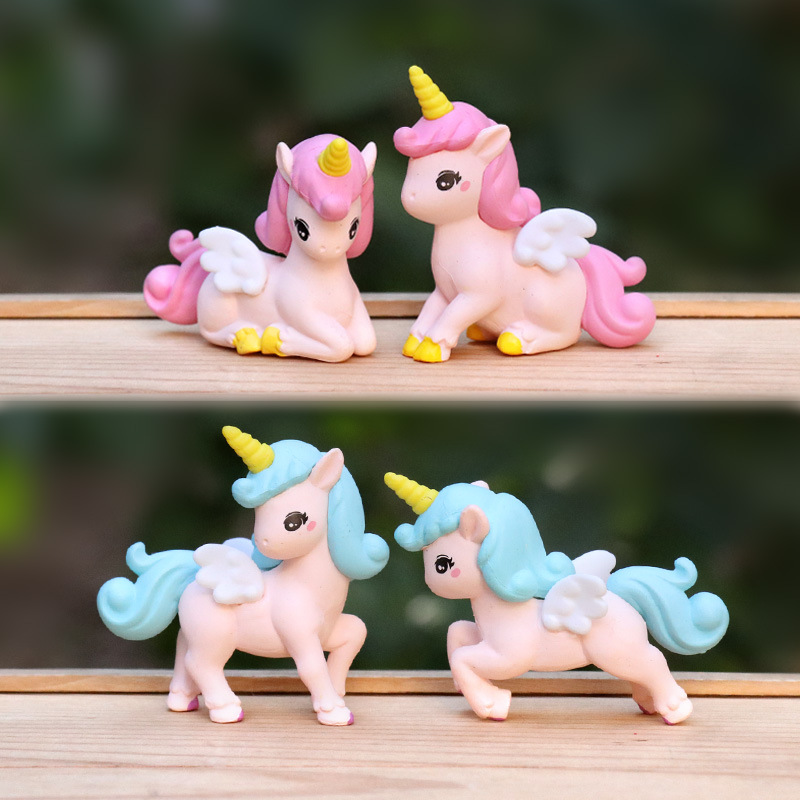 Model Kit Unicorn - Conjunto de 4 peças de figuras
