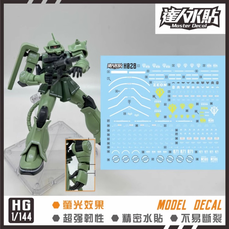Model Kit Gundam Hg - Decalques Fluorescentes Master H028 para Modelos